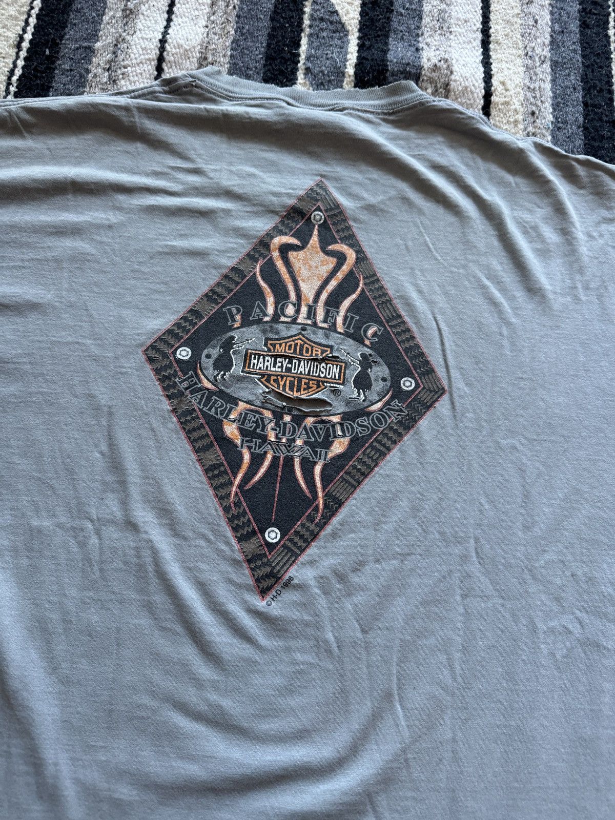 Harley Davidson Vintage 90s Harley Davidson Hawaii Thrashed T-Shirt XL Size US XL / EU 56 / 4 - 3 Thumbnail
