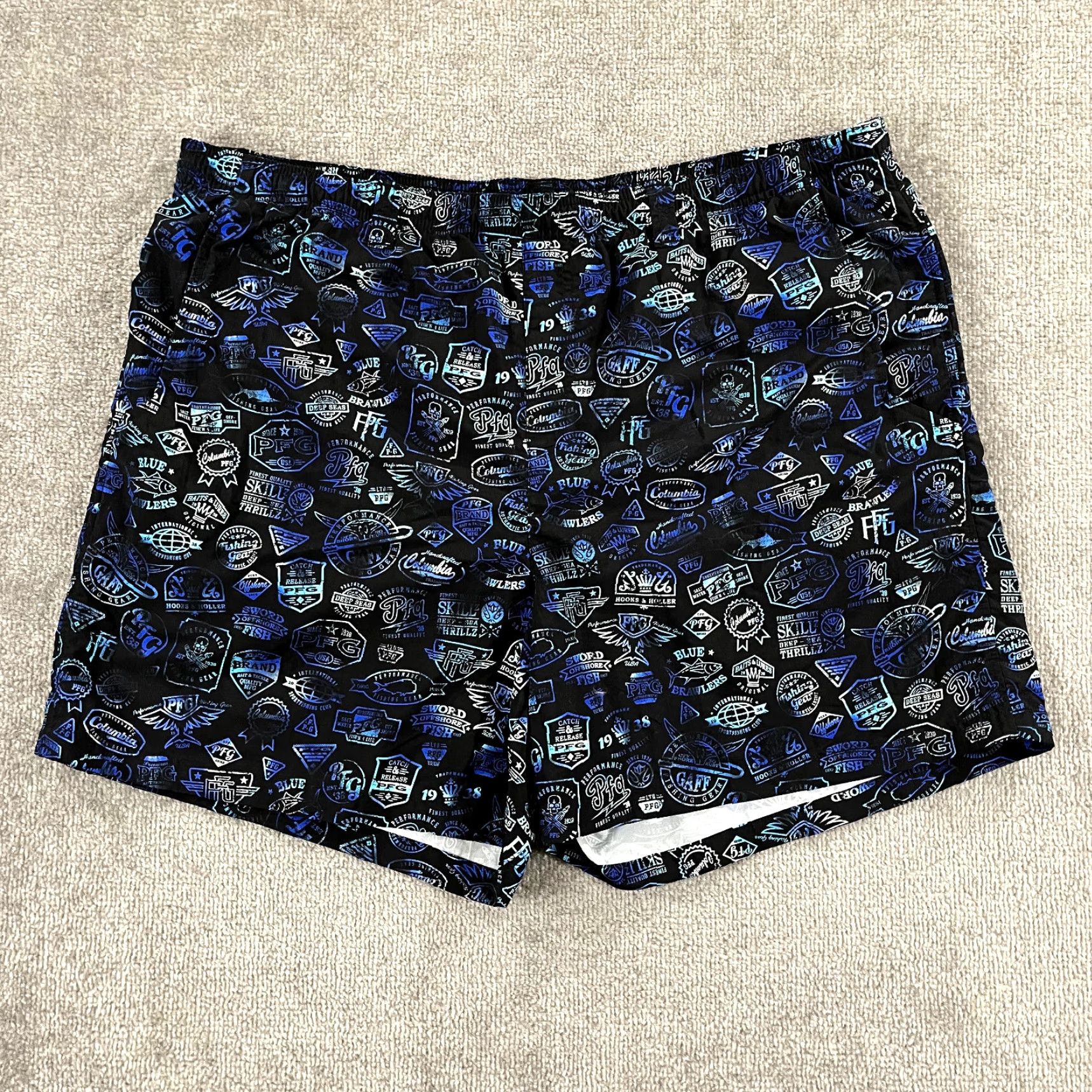 Vintage COLUMBIA Swim Trunks Mens XL x 6" Brief Lined PFG Fishing Bathing Suit Shorts Size US 36 / EU 52 - 2 Thumbnail
