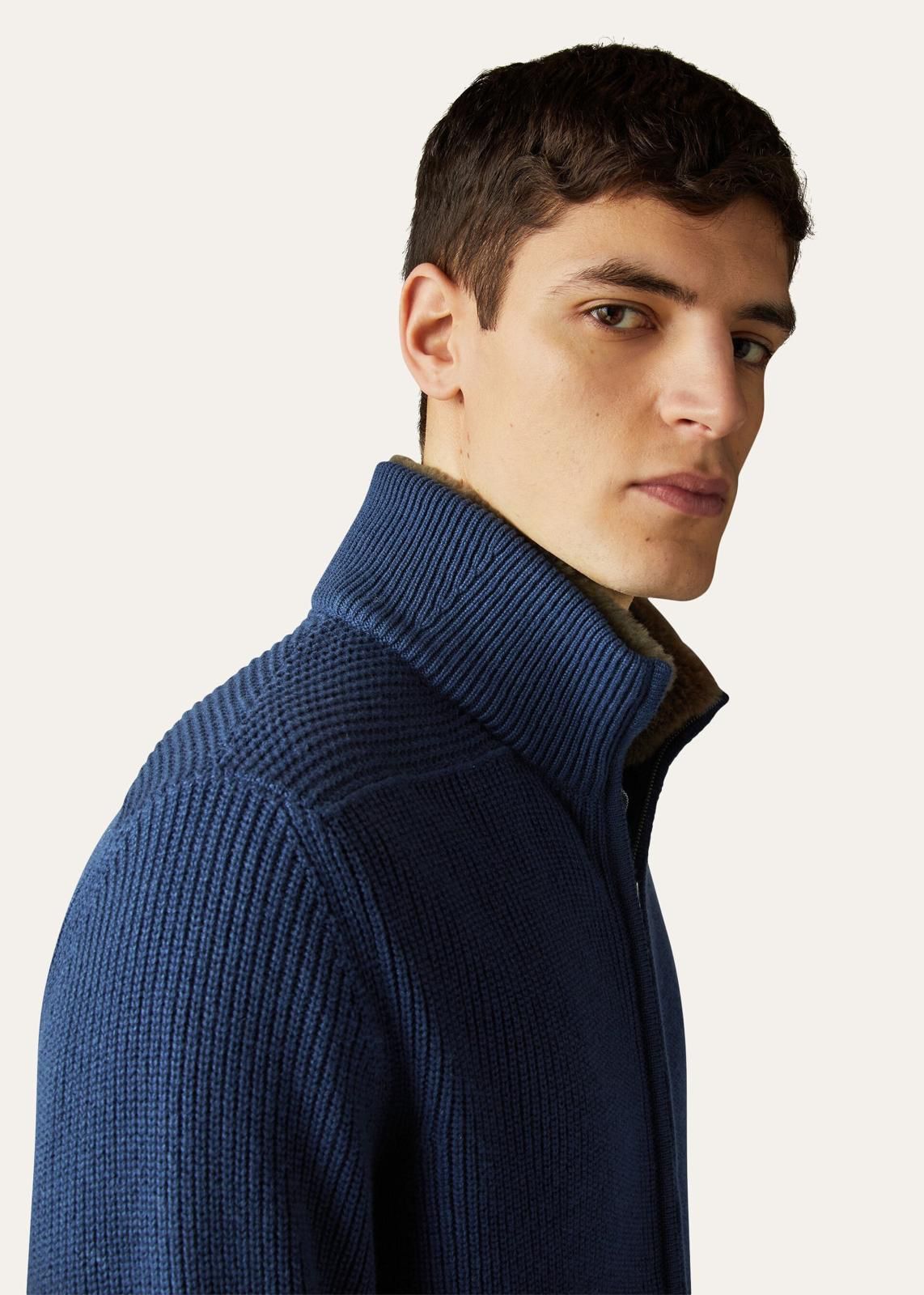 Loro Piana o1srvl11e1224 Greymouth Cashmere Bomber Jacket in Navy Blue Size US L / EU 52-54 / 3 - 3 Thumbnail