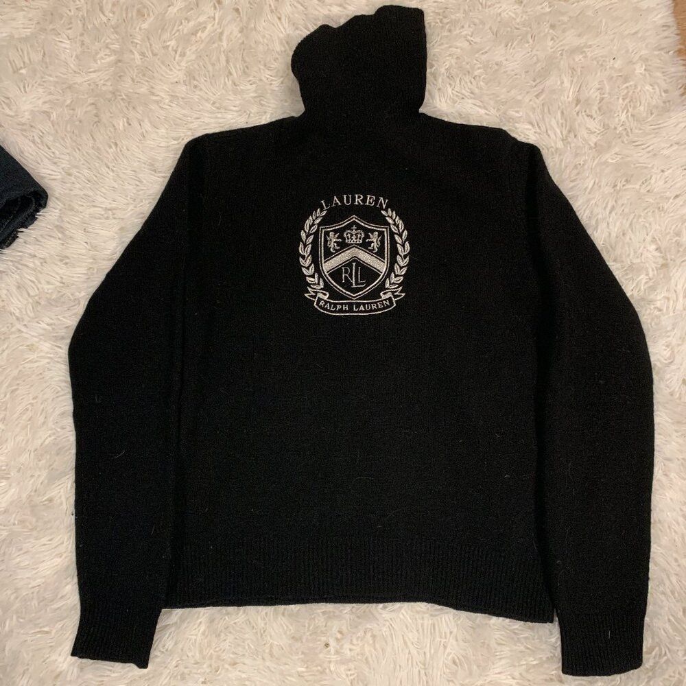 Ralph Lauren Vintage Ralph Lauren 100% Lambswool Turtleneck Medium Black Size M / US 6-8 / IT 42-44 - 1 Thumbnail