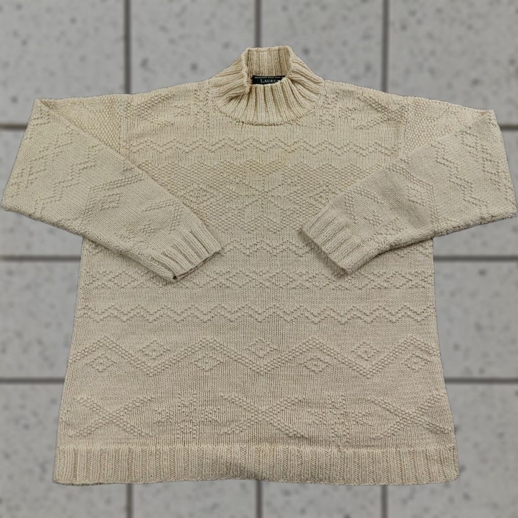 Ralph Lauren Ralph Lauren Sweater Womens PS Beige Nordic Fair Isle Silk Linen Knit Sweatshirt Size S / US 4 / IT 40 - 1 Thumbnail