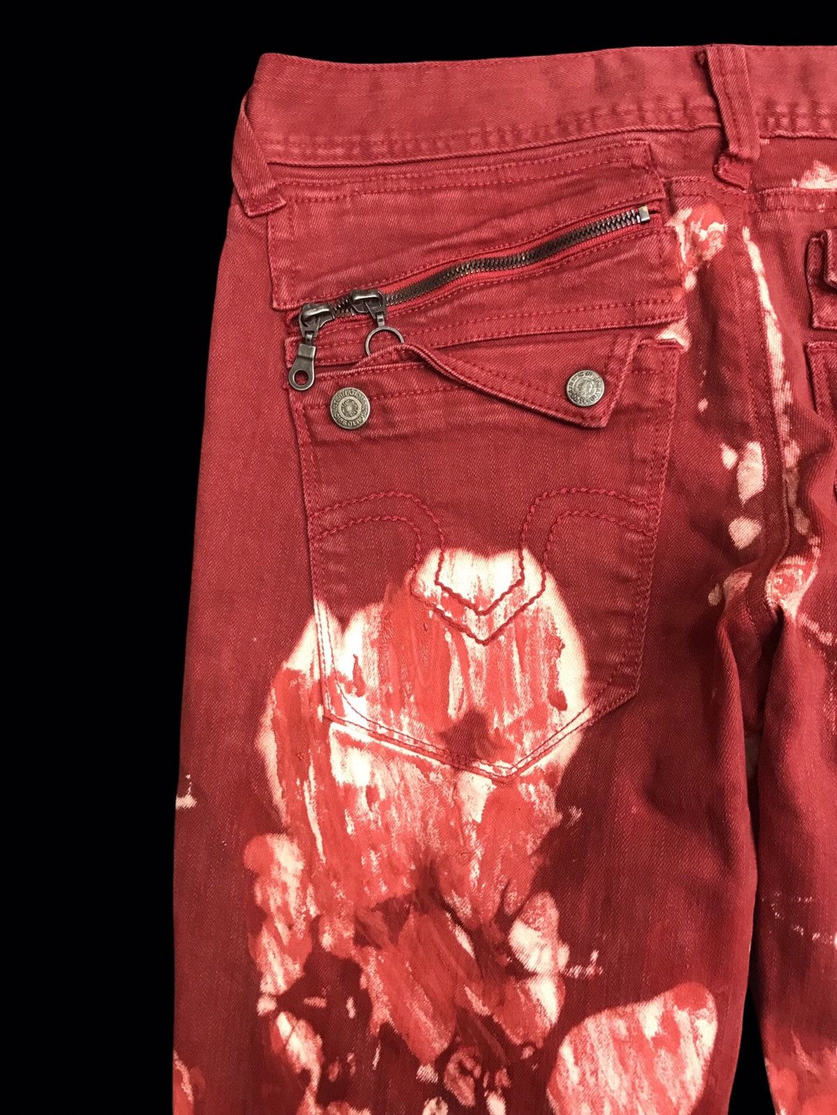 Tornado Mart 💥ARCHIVAL FLARE💥TORNADO MART ROSE EMBROIDERY DENIM F413 Size US 31 - 11 Thumbnail