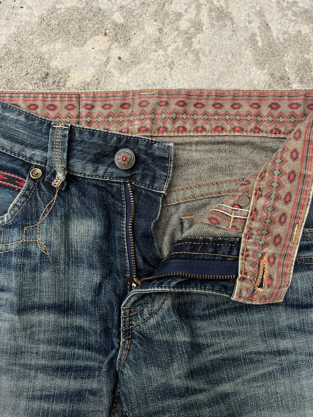 Edwin Rare Edwin XU Regular Distressed Denim Jeans Size US 30 / EU 46 - 7 Thumbnail