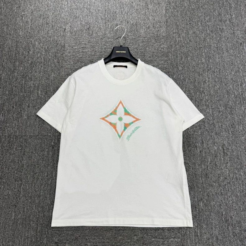 Louis Vuitton SS25 four-leaf clover rhinestone short sleev