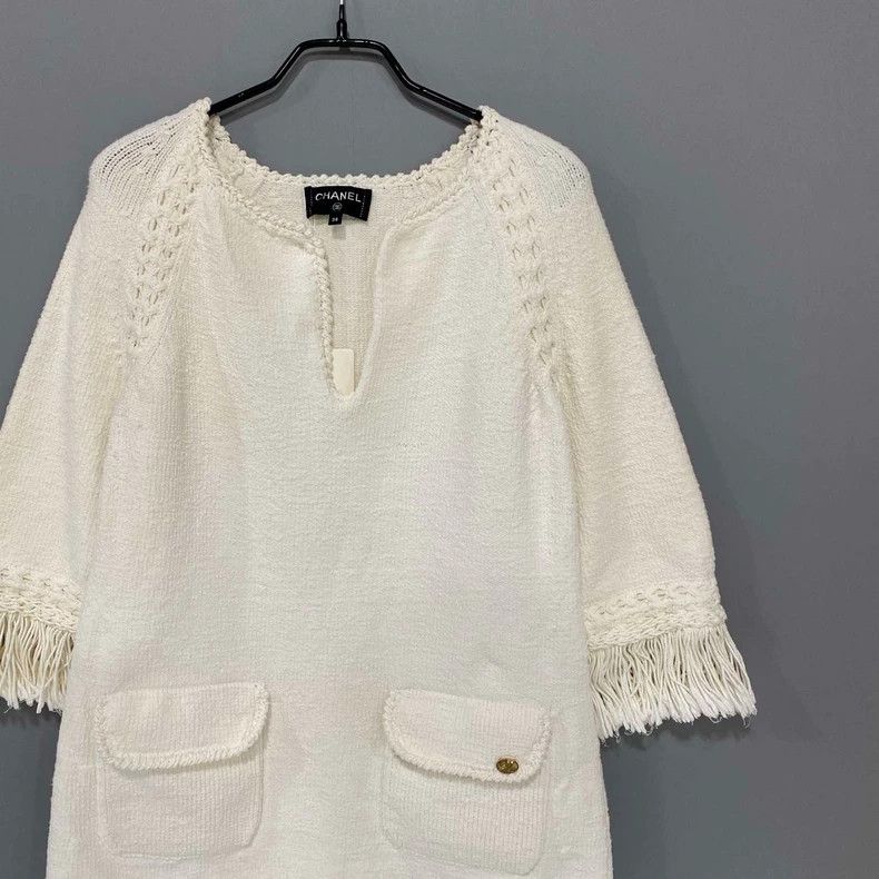 Chanel Chanel Knitted tassel dress 2504-Nextarrow Size XS / US 0-2 / IT 36-38 - 2 Thumbnail