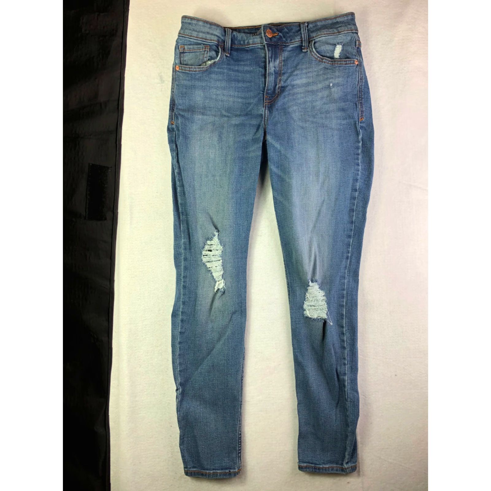 Old Navy Old Navy Rockstar Jeans Distressed Mid Rise Juniors Size 8 28x27 Blue Denim Women/Men’s? Size 30" / US 8 / IT 44 - 2 Thumbnail