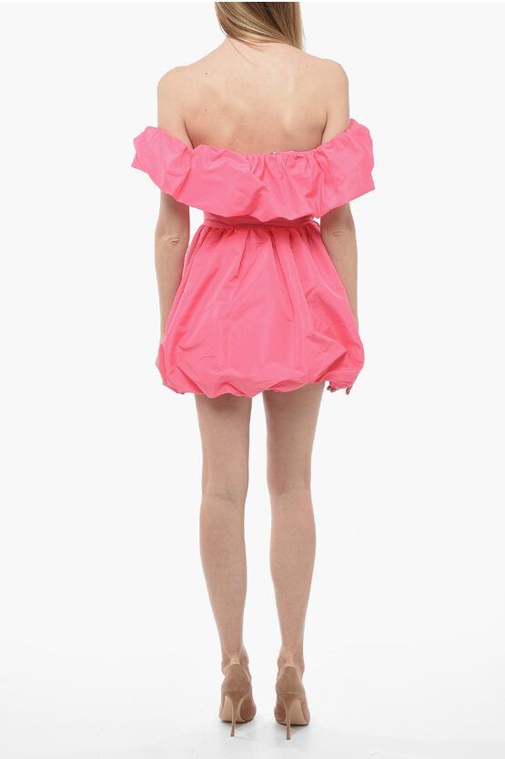 MSGM og1mm0724 Off Shoulder Mini Dress in Pink Size S / US 4 / IT 40 - 2 Thumbnail