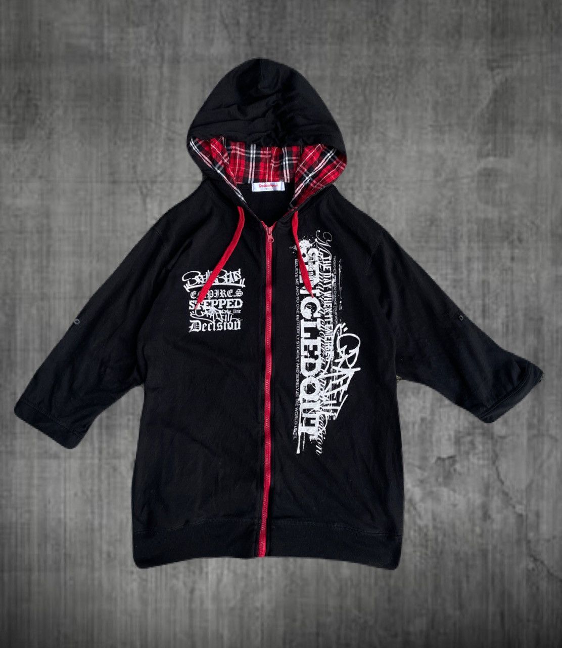 If Six Was Nine 2000s Japanese archive Vkei Poem Zip-Up Short Sleeve Hoodie Size US S / EU 44-46 / 1 - 1 Thumbnail