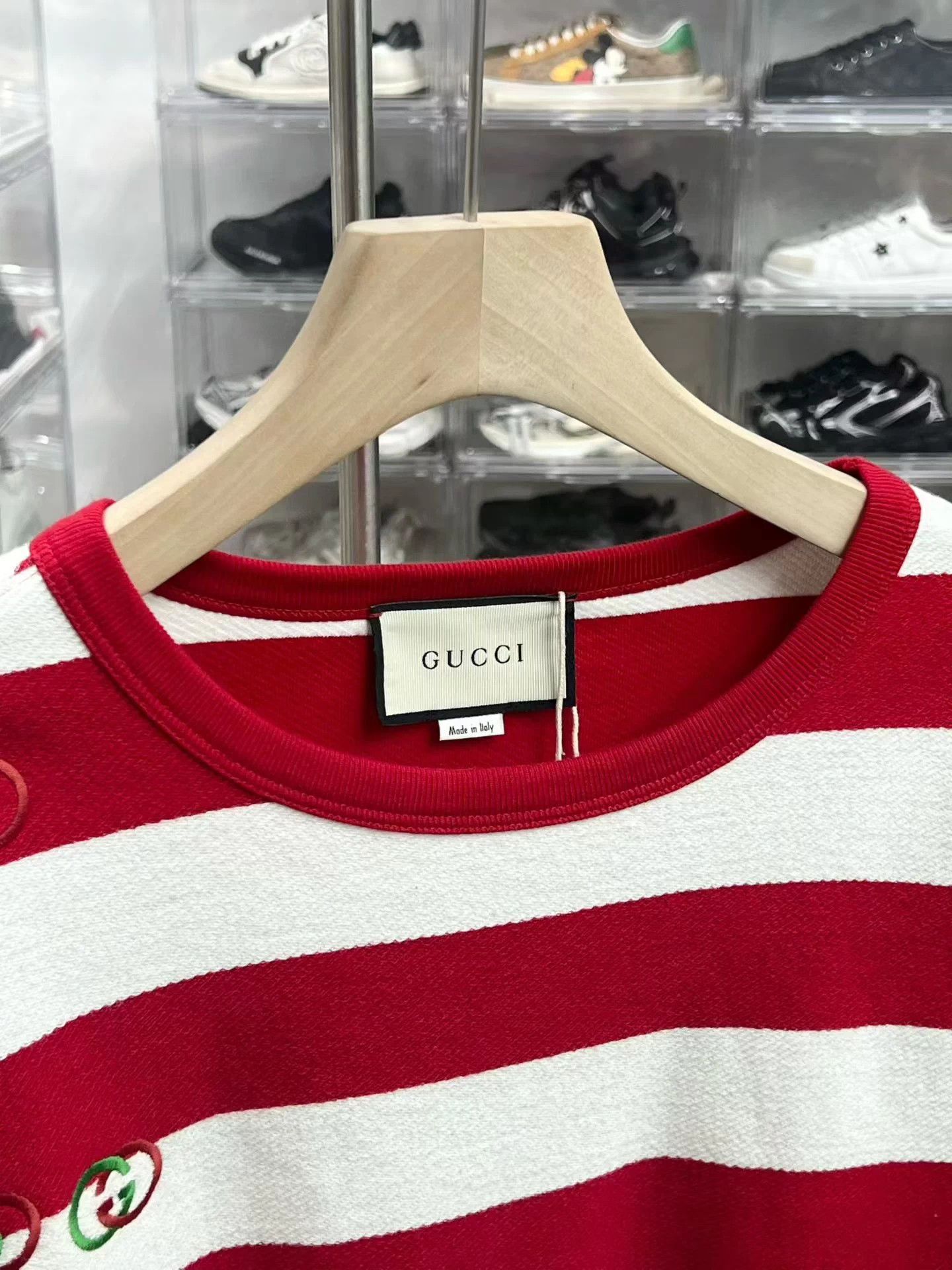 Gucci GUCCI striped embroidered logo crewneck XS Size US XS / EU 42 / 0 - 2 Thumbnail