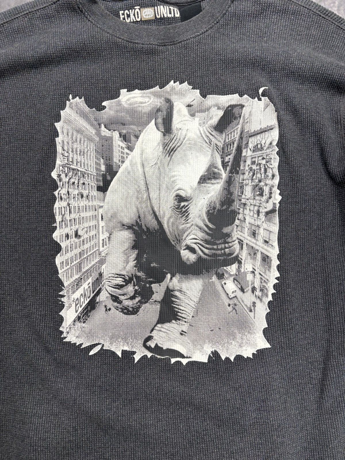 Ecko Unltd. Y2K Ecko Unltd Thermal Longsleeve Rhino Print 2000s Vintage Size US L / EU 52-54 / 3 - 6 Thumbnail