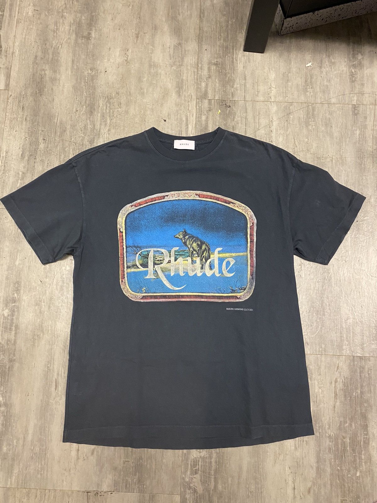 image of Rhude Coyote T Shirt Pre Owned Small in Blue, Men's