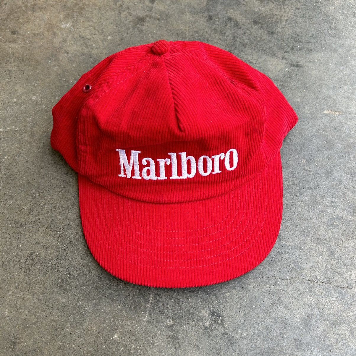 Vintage 80s Marlboro corduroy spell out hat | Grailed