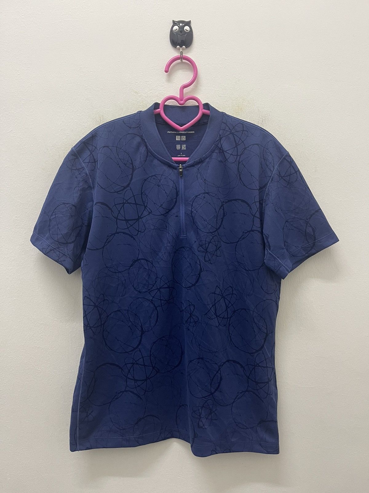 image of Futura Laboratories X Uniqlo Full All Over Print Zipper in Navy, Men's (Size Small)