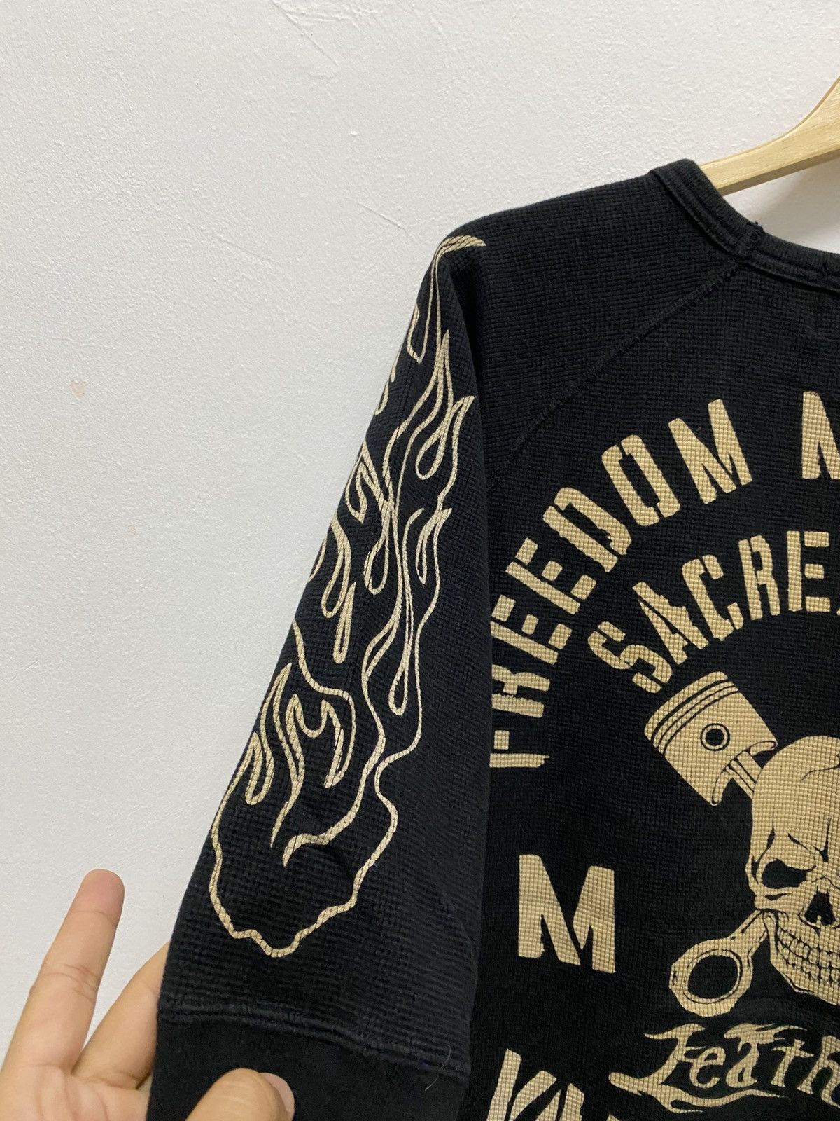 If Six Was Nine VANSON LEATHERS SKULL FLAME LONGSLEEVE ROCK PUNK STYLE Size US M / EU 48-50 / 2 - 5 Thumbnail