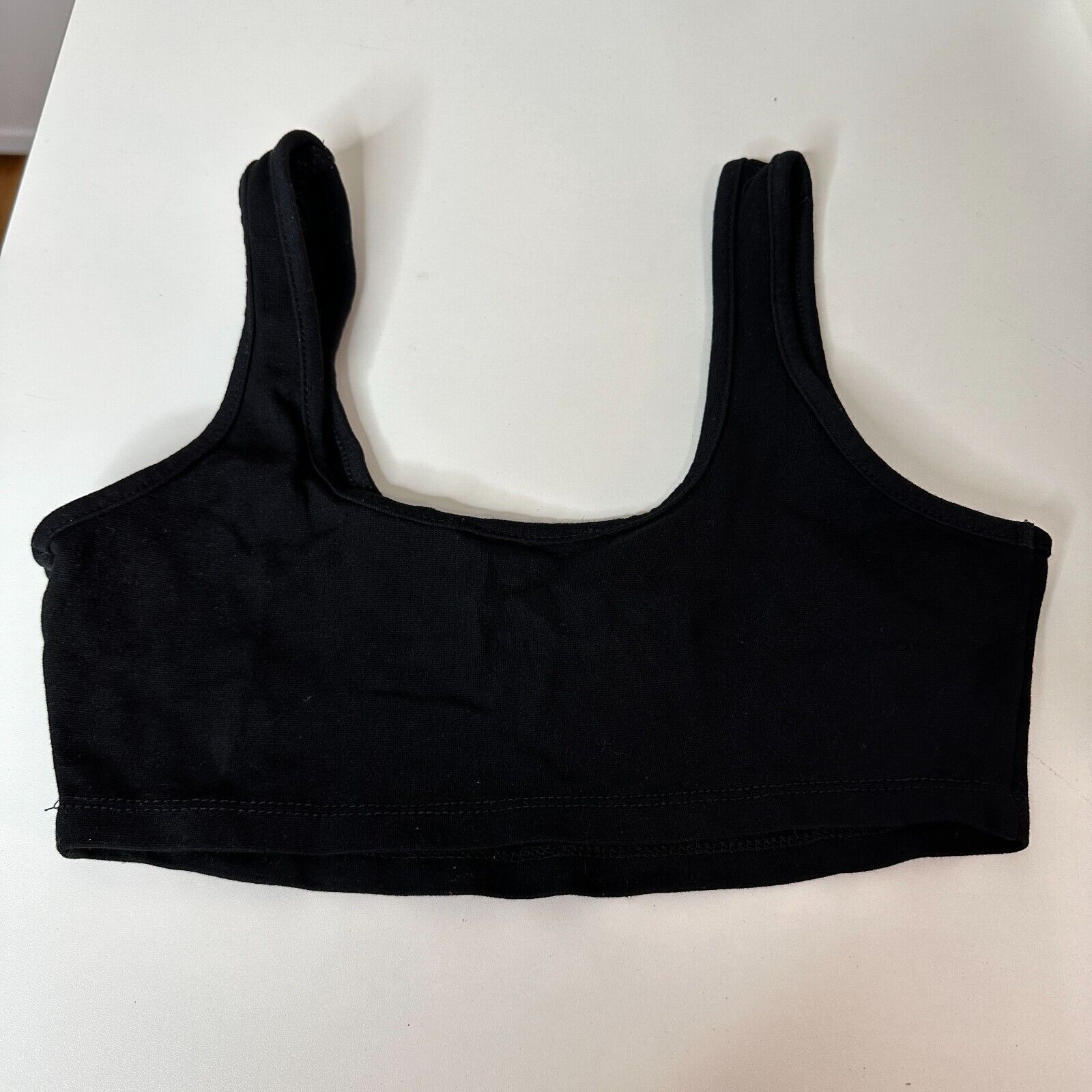 Other Fashion Nova Black Square Neck Crop Tank Top Bralette XS Size XS / US 0-2 / IT 36-38 - 2 Thumbnail