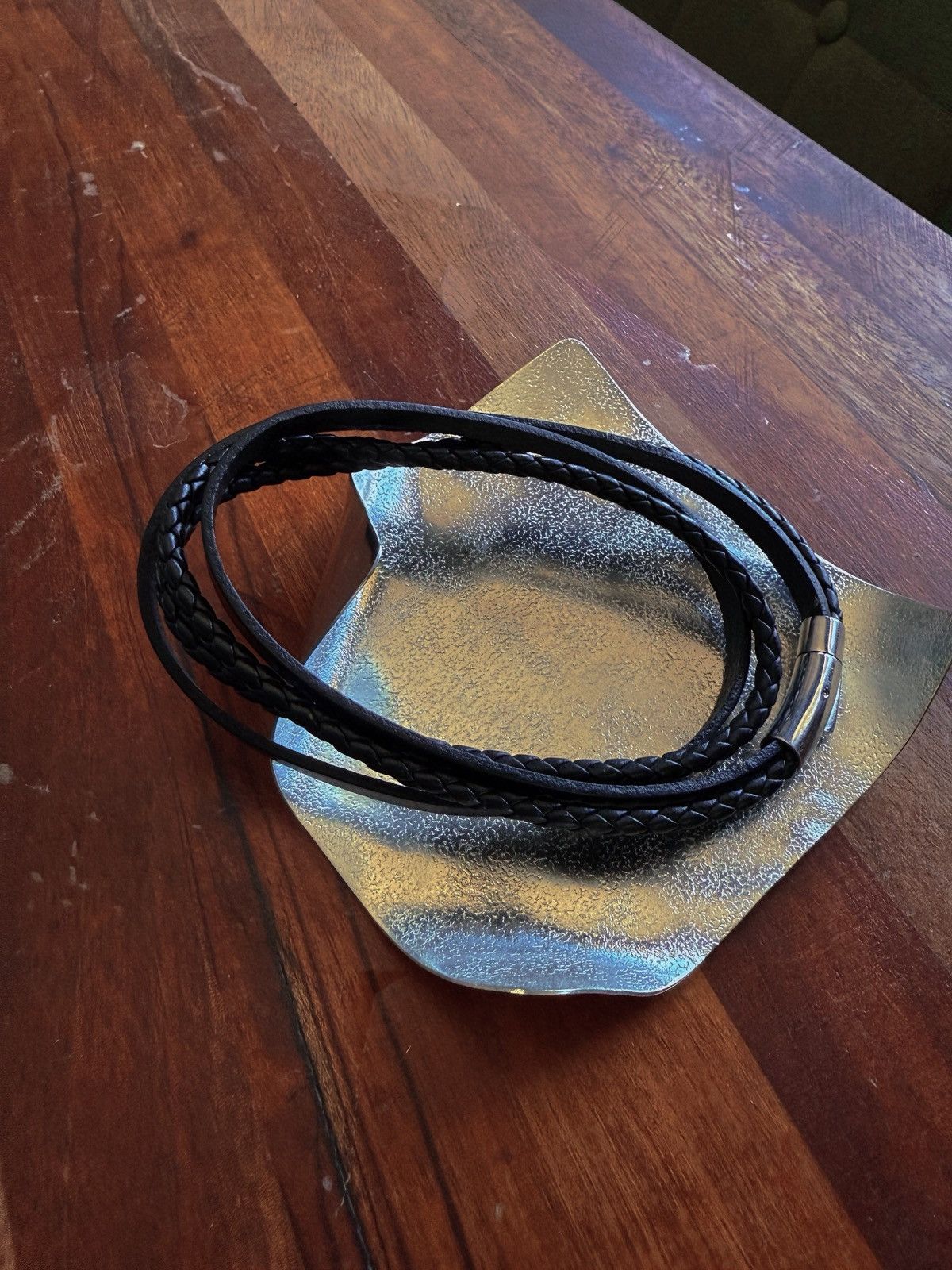 Other Modern Multi-Strand Black Leather Bracelet Size ONE SIZE - 3 Thumbnail