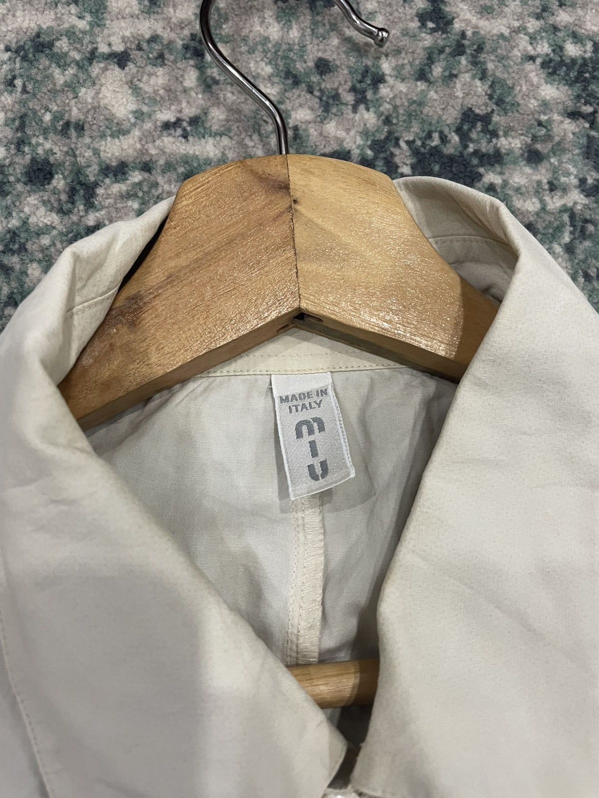 Miu Miu Miu Miu Elastane Khaki Button Up Shirt Size US M / EU 48-50 / 2 - 3 Thumbnail