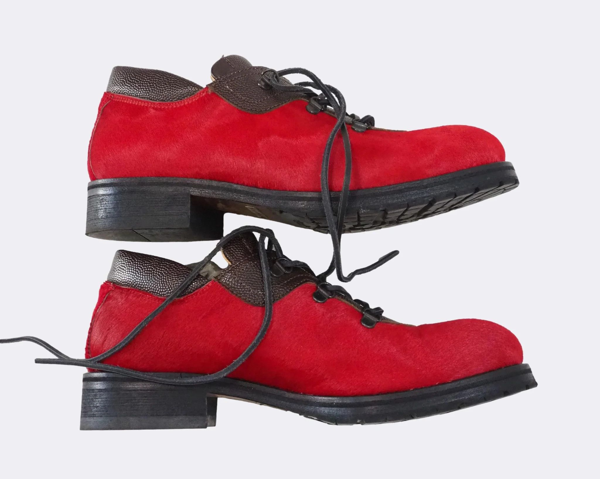 Dolce & Gabbana Dolce & Gabbana Maroon & Black Ponyhair Leather Shoes $1032 Size US 9 / EU 42 - 3 Thumbnail