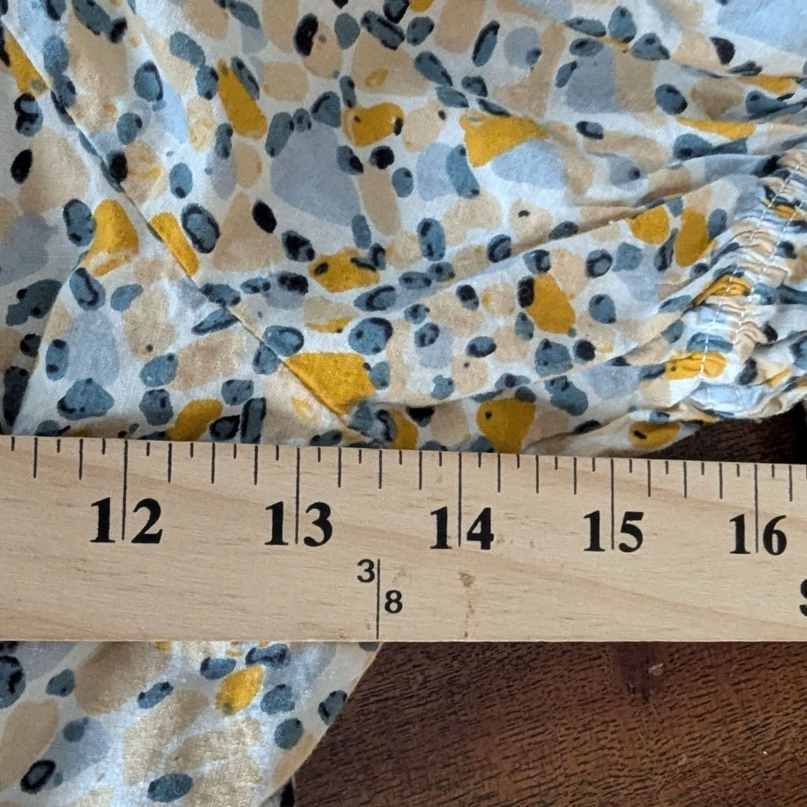 Vintage Cropped Blouse Top Womens Sz S Blue Yellow Dot Print Puff Sleeve Boho Coquette Size S / US 4 / IT 40 - 7 Thumbnail