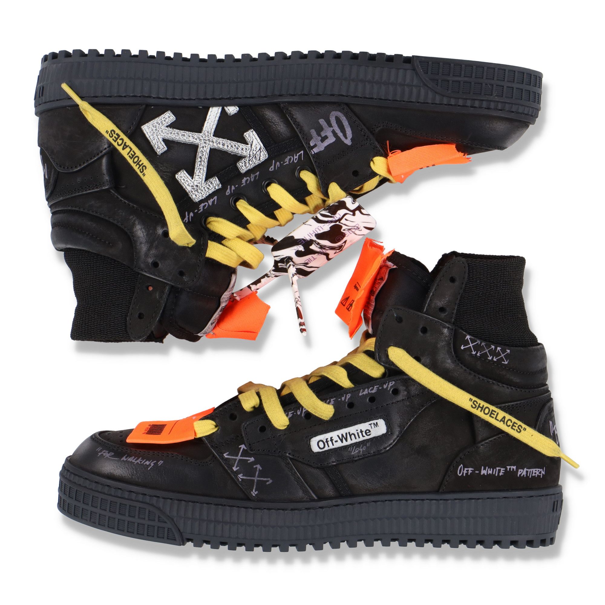 Off-White Black Leather Logo Off Court 3.0 HI-top Trainers Size US 7 / EU 40 - 2 Thumbnail