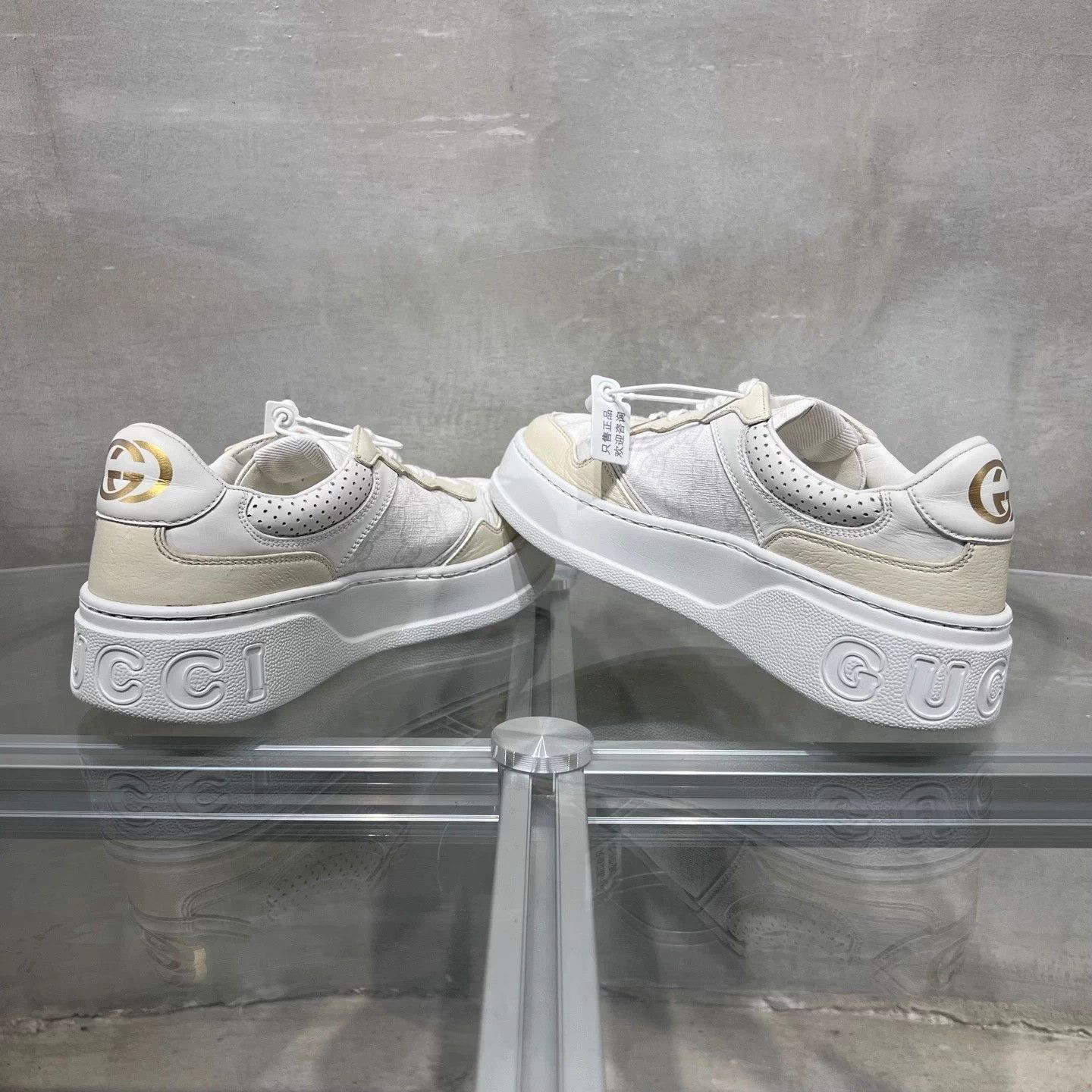 Gucci GUCCI Rhyton Sneakers White & Gray EUR 38 with box Size US 7 / IT 37 - 5 Thumbnail
