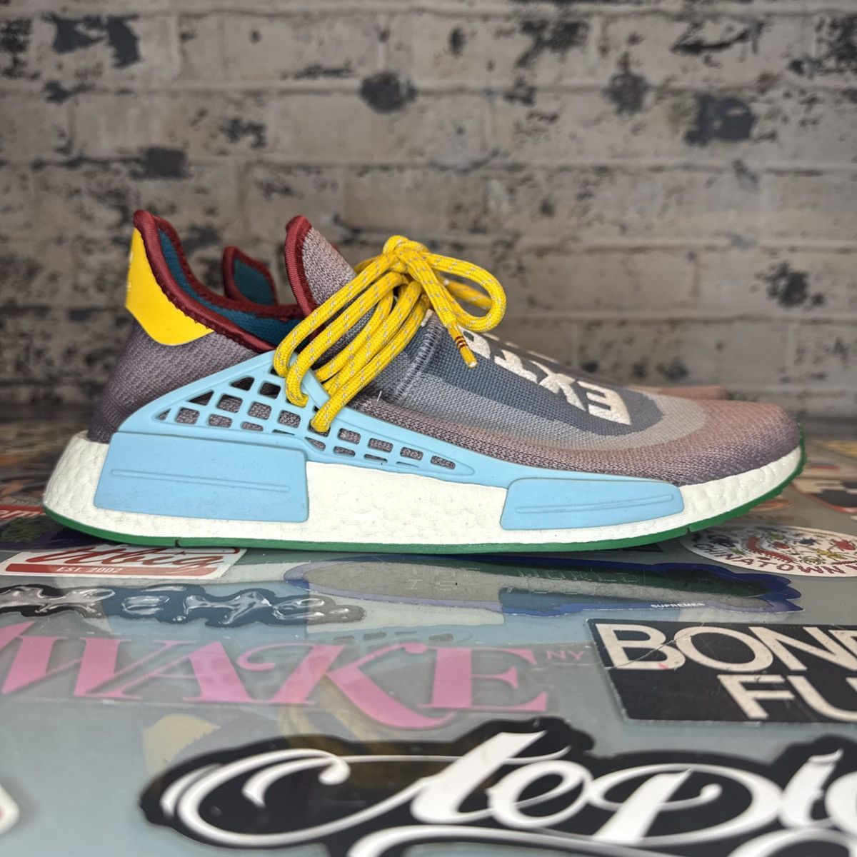 Adidas × Pharrell Adidas NMD HU Pharrell Extra Eye Grey Sz 9.5 G58412 Size US 9.5 / EU 42-43 - 3 Thumbnail
