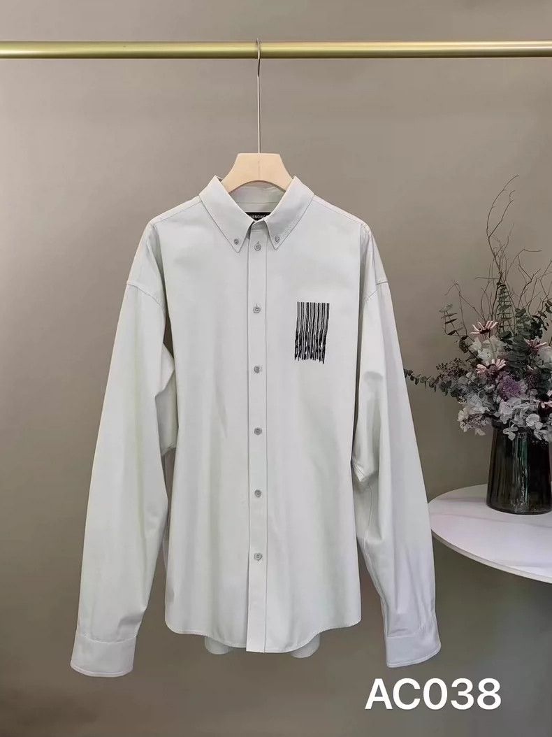 Balenciaga Balenciaga size 38 Waterfall Embroidered Logo Shirt 2504-N Size US M / EU 48-50 / 2 - 1 Thumbnail