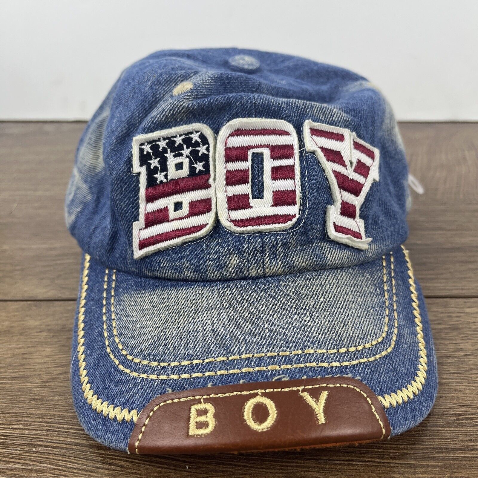 Other Boy Hat Blue Jean Boy Hat Blue Hat Adjustable Youth Size Blu Size ONE SIZE - 4 Thumbnail