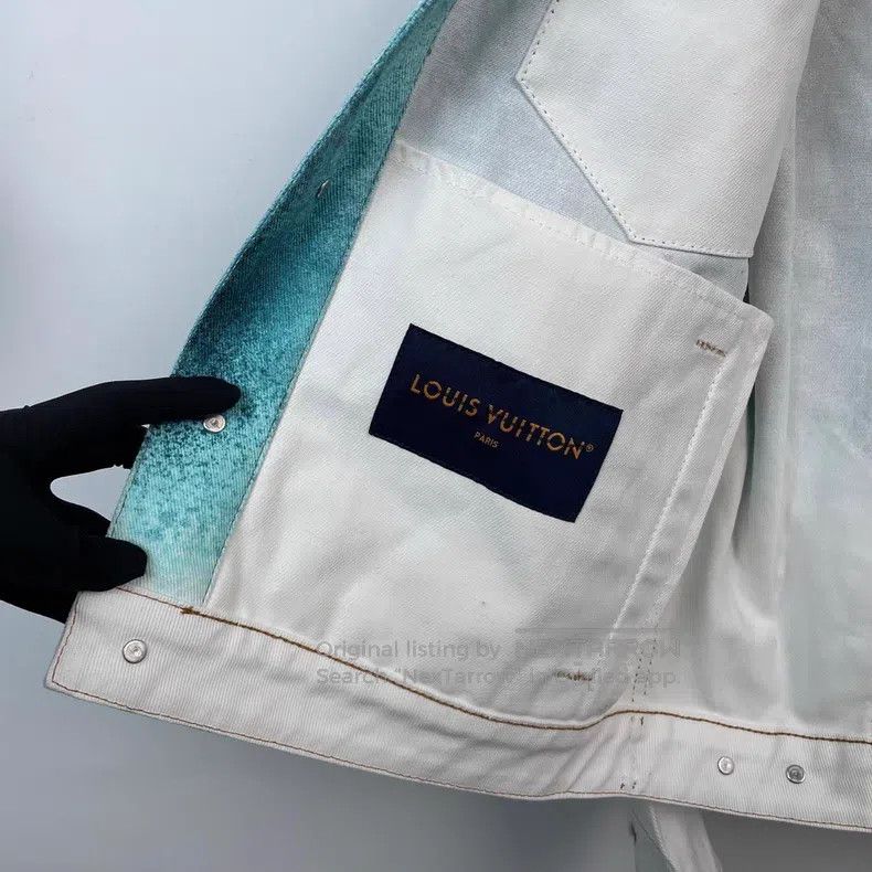 Louis Vuitton Louis Vuitton White and blue splash-ink denim jacket Size US M / EU 48-50 / 2 - 9 Thumbnail
