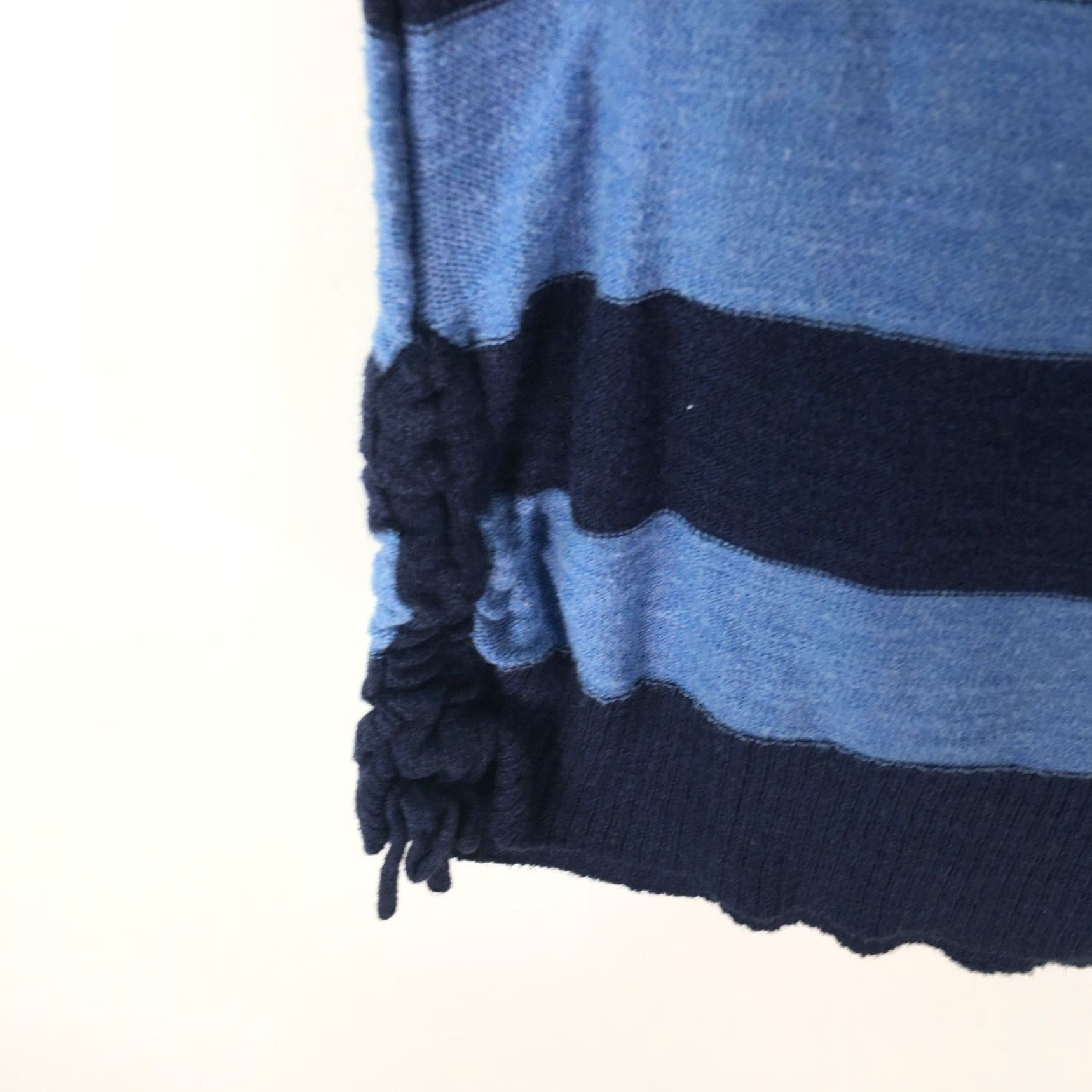 Vintage So Womens Blouse Tunic Striped Pullover Blue Scoop Neck Side Lace Up Size Medium Size M / US 6-8 / IT 42-44 - 3 Thumbnail