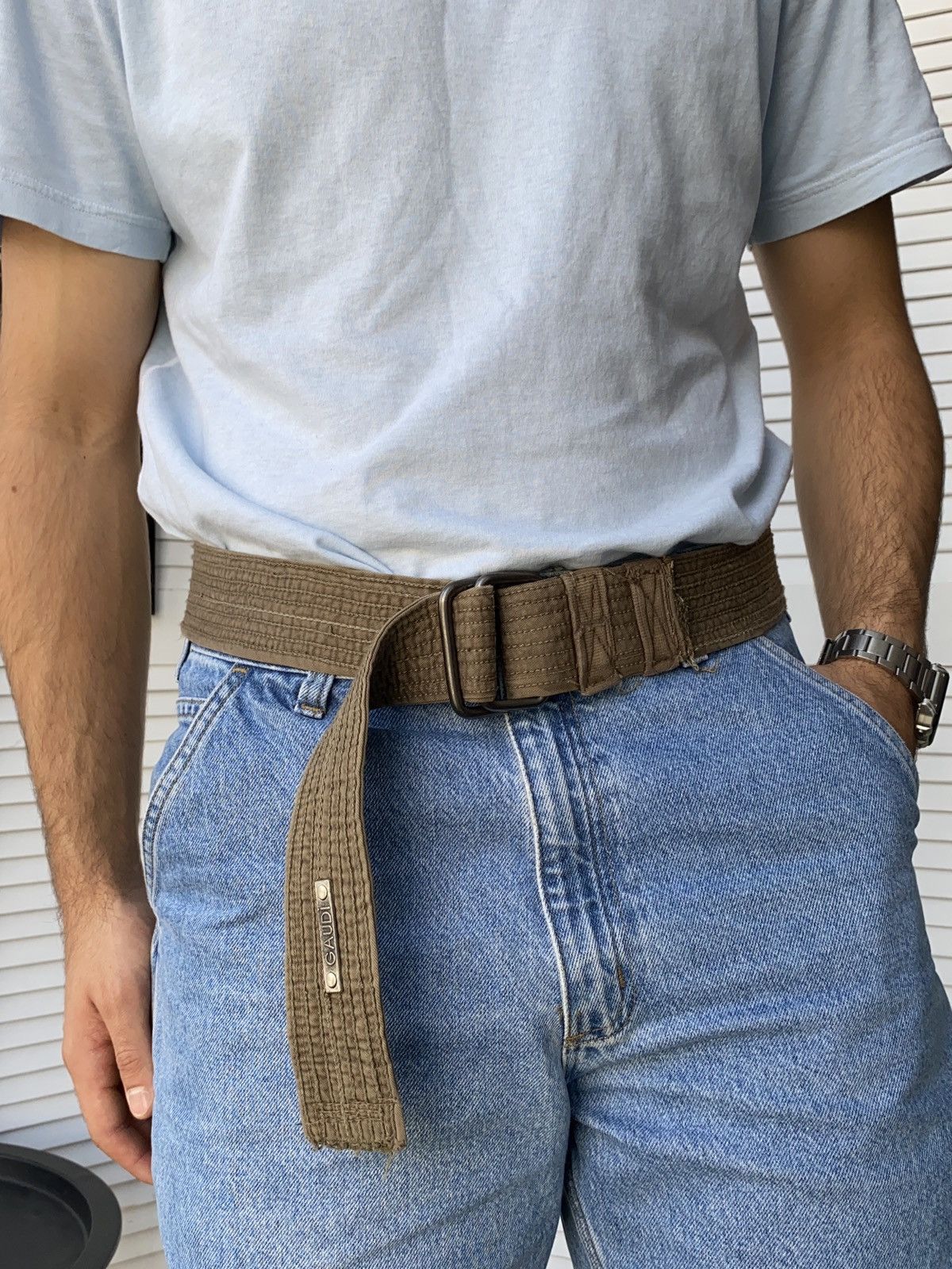 Japanese Brand Gaudi Japanese Style Knit Belt Avantgarde Grunge Y2K 90s Size ONE SIZE - 4 Thumbnail