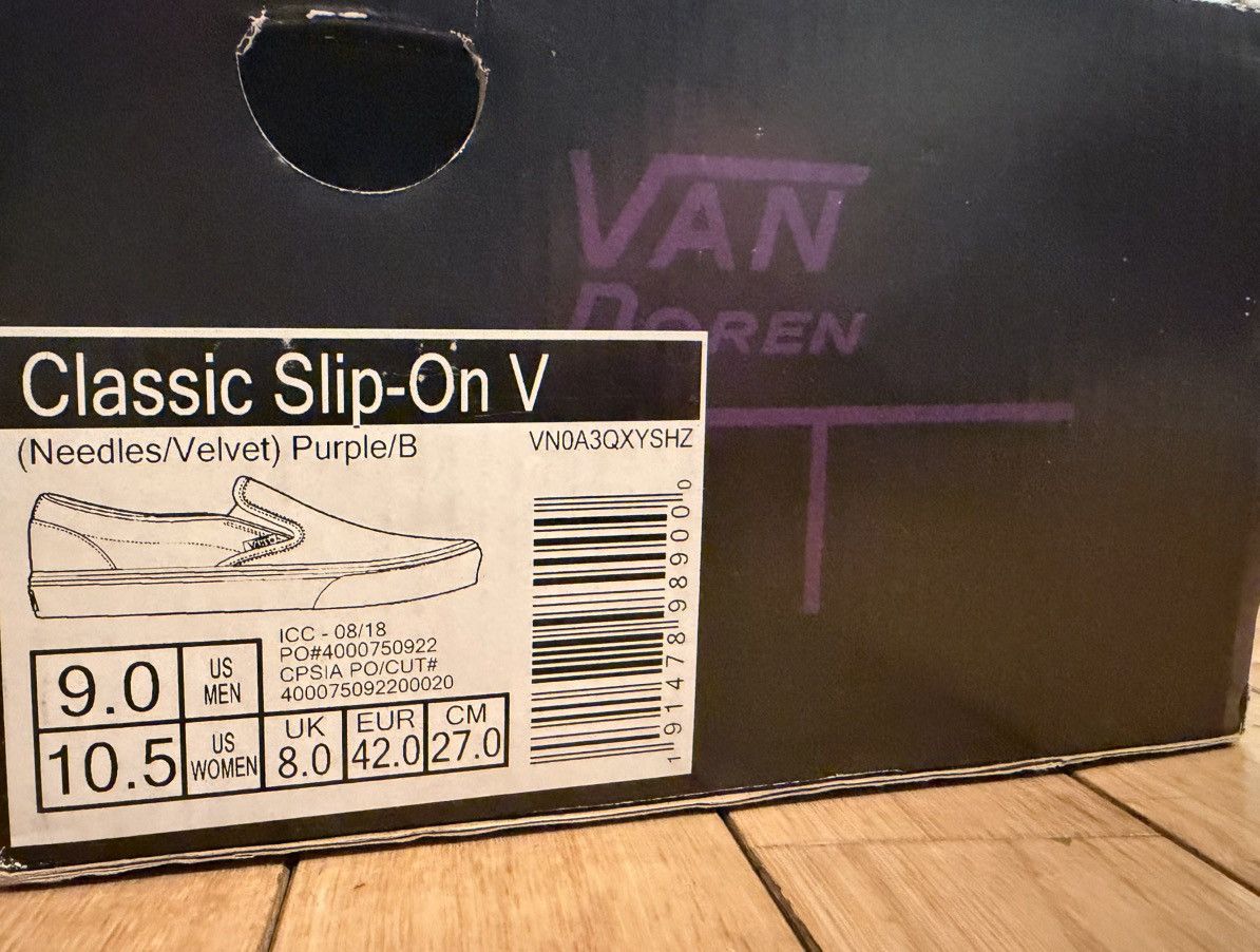 Needles × Vans Needles Vans Crush Velour Purple Slip-On Size 9 Size US 9 / EU 42 - 10 Thumbnail
