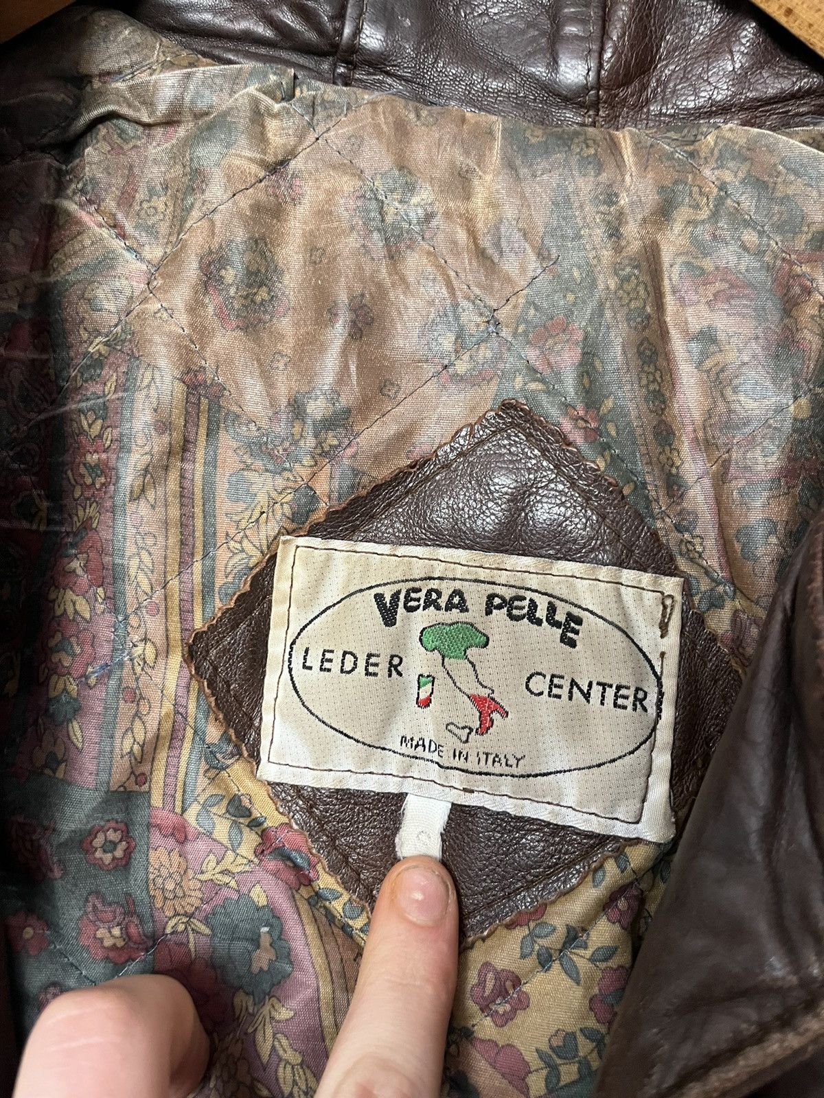 Vintage Vintage 80’s Italian Distressed Leather Jacket 90 Y2K Milita Size US M / EU 48-50 / 2 - 6 Thumbnail