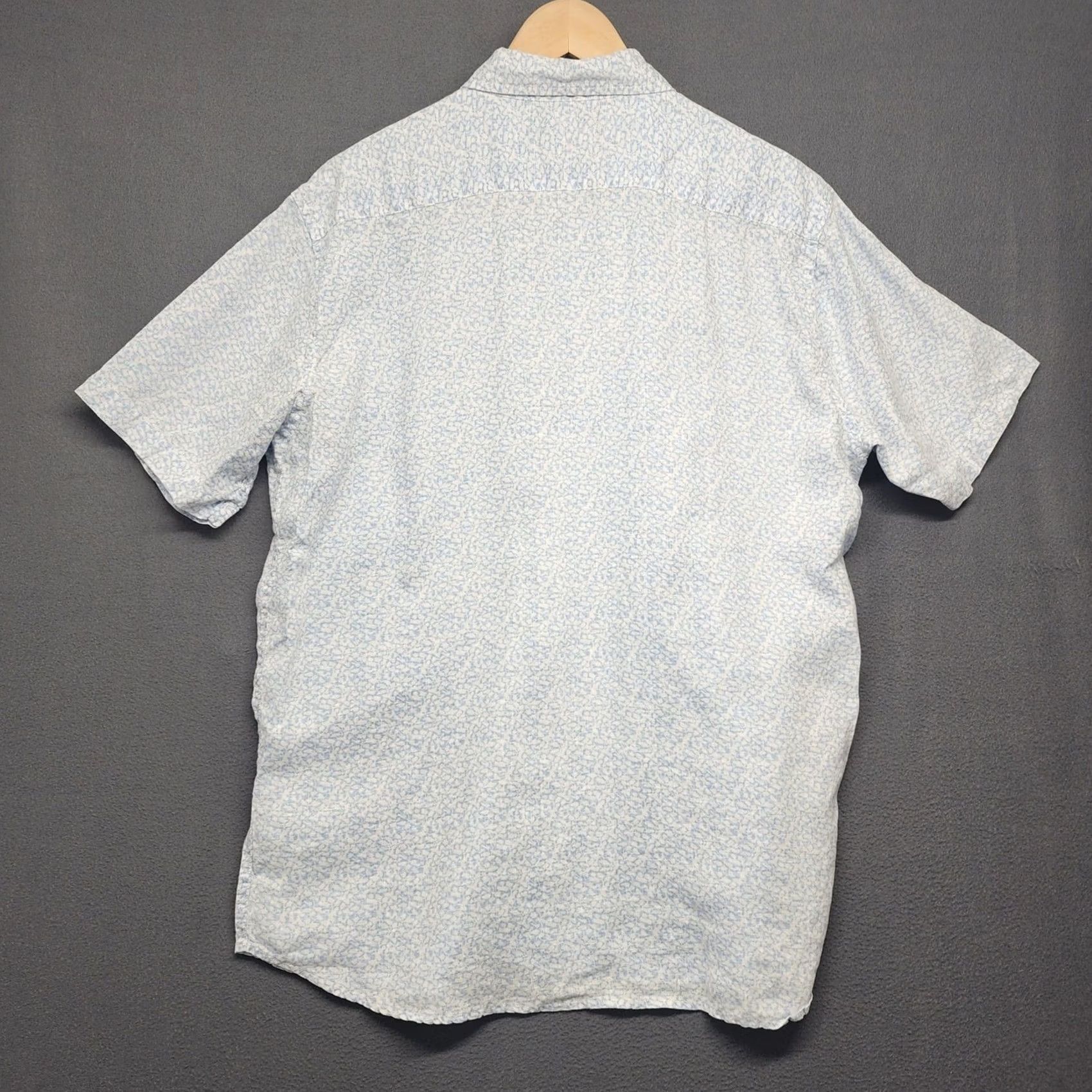 Saks Fifth Avenue Saks Fifth Avenue Linen Shirt Mens XL Slim Fit Blue Short Sleeve Button-Up Shirt Size US XL / EU 56 / 4 - 2 Thumbnail