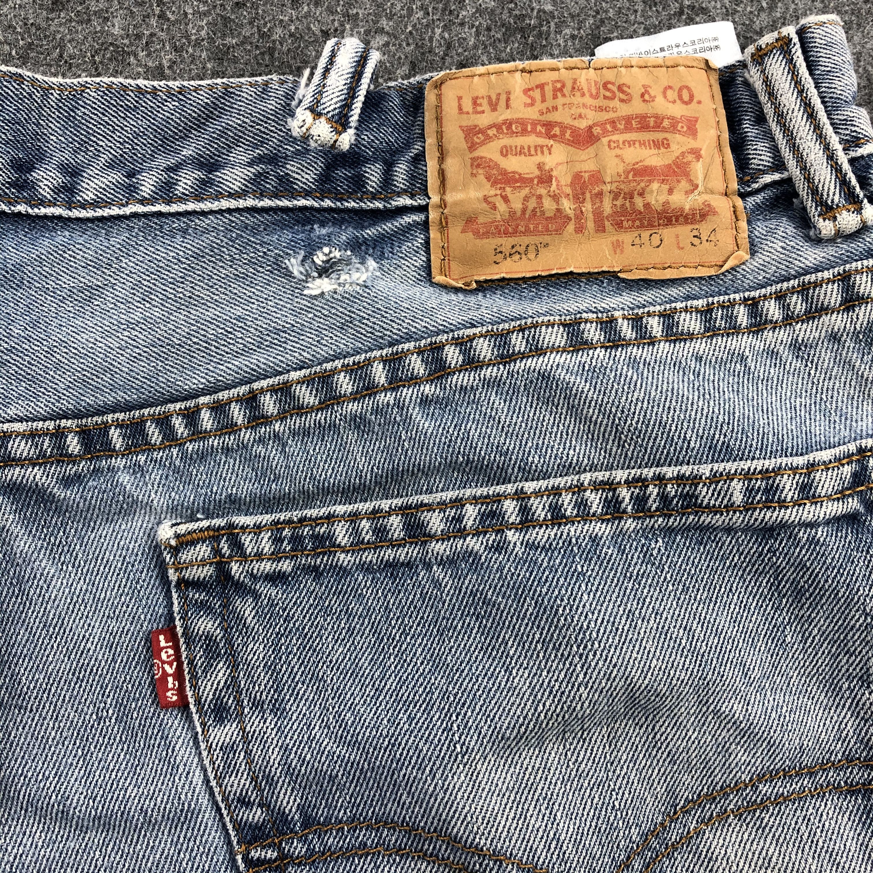 Levi's Dirty Wash Vintage Levis 550 Jeans Distressed Denim-J923 Size US 39 - 5 Thumbnail