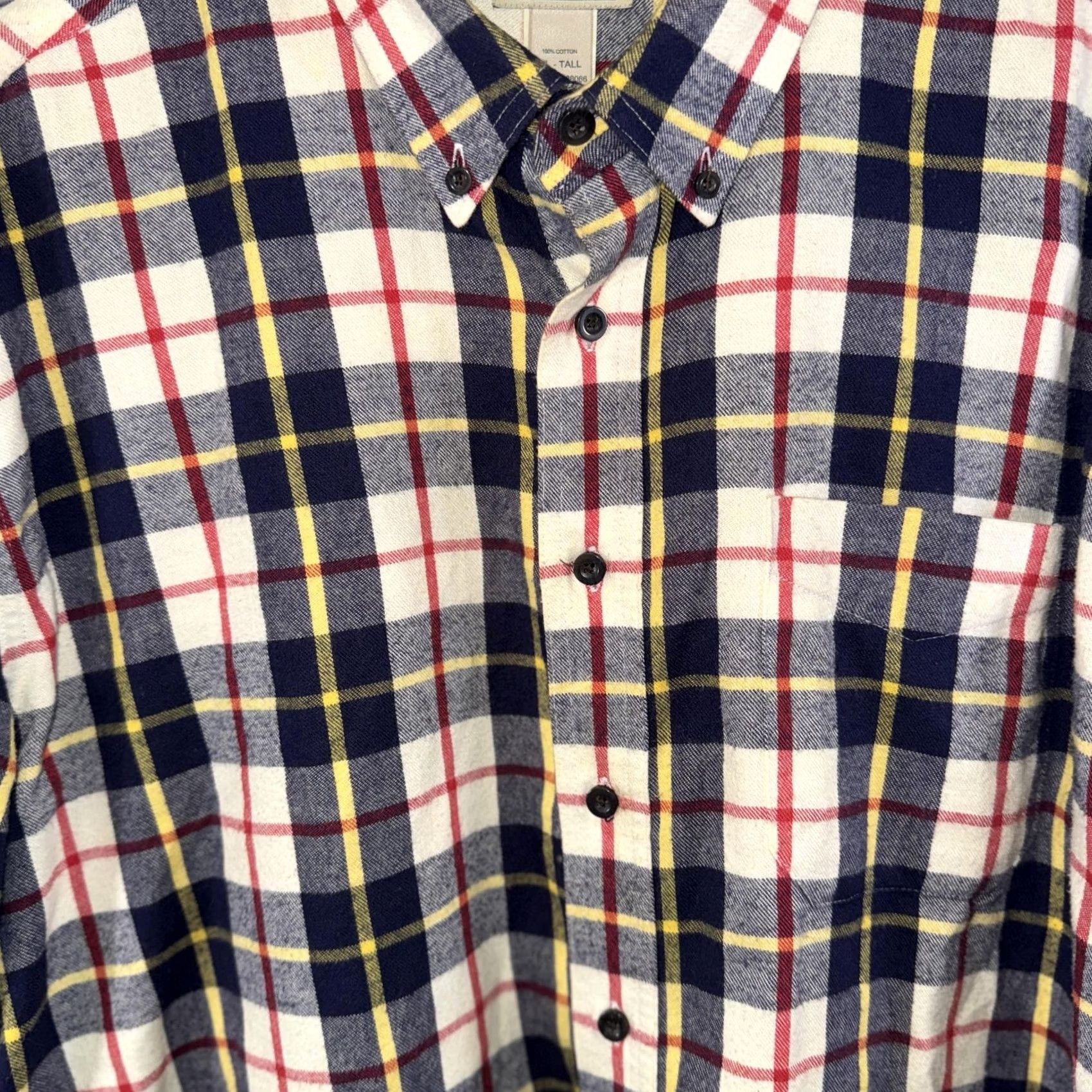 Vintage VINTAGE L.L.Bean Shirt Mens XL Tall Blue Red Plaid Flannel Button Down Collar Pocket XL Tall Mens Size US XL / EU 56 / 4 - 4 Thumbnail