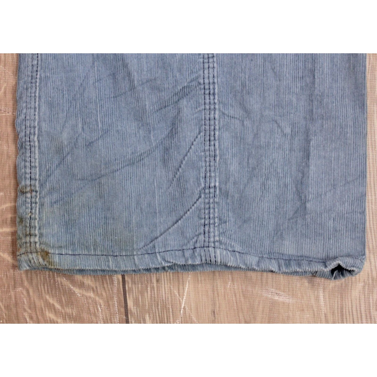 Vintage Montgomery Ward Men's VTG 1970s Light Blue Bell Bottom Corduroy Pants 30x31 70s Bellbottoms Jeans Trousers Size US 30 / EU 46 - 7 Thumbnail