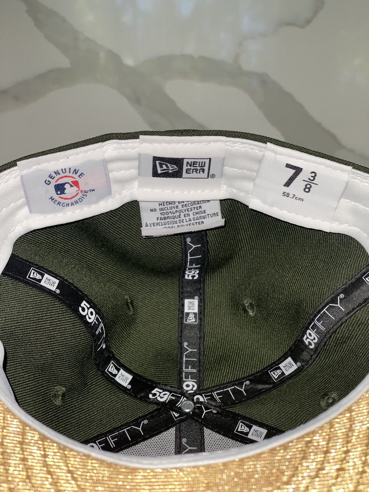MLB Champagne Los Angeles Dodgers fitted 7 3/8 Size 38 - 7 Thumbnail