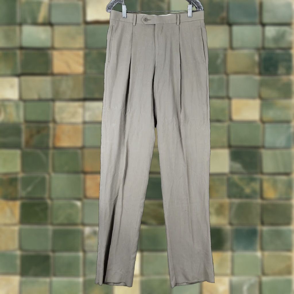 Pierre Cardin Mens Beige Silk Dress Pants 33 Regular Mens
