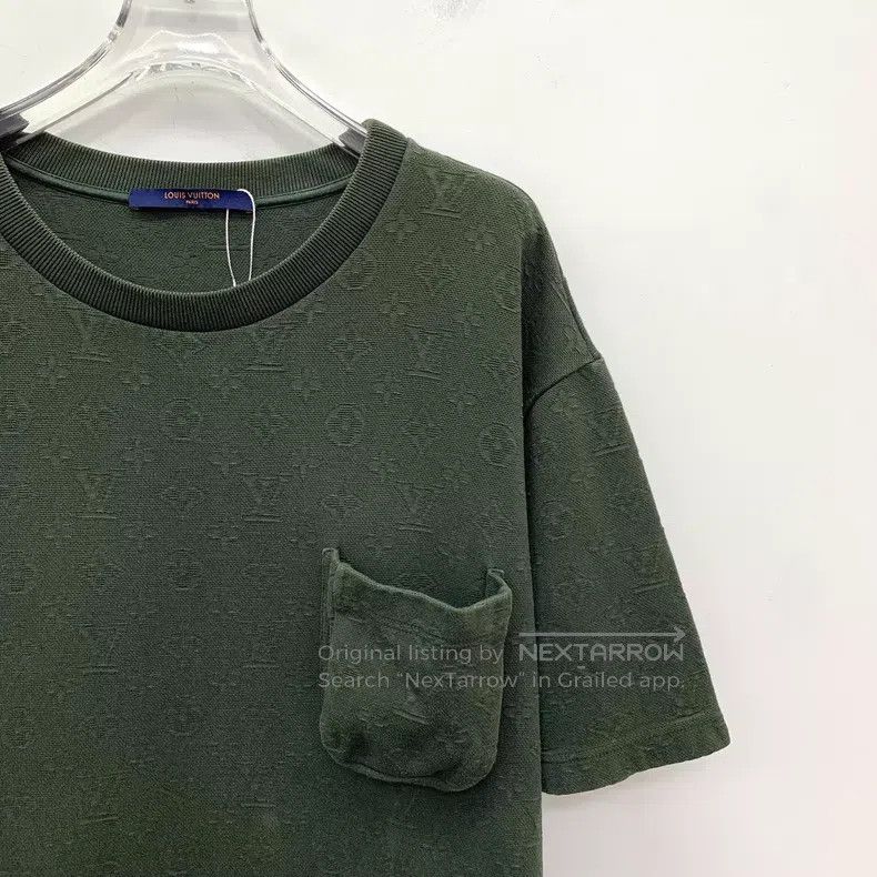 Louis Vuitton Louis Vuitton Dark green logo full-print cotton crew neck Size US XXL / EU 58 / 5 - 3 Thumbnail