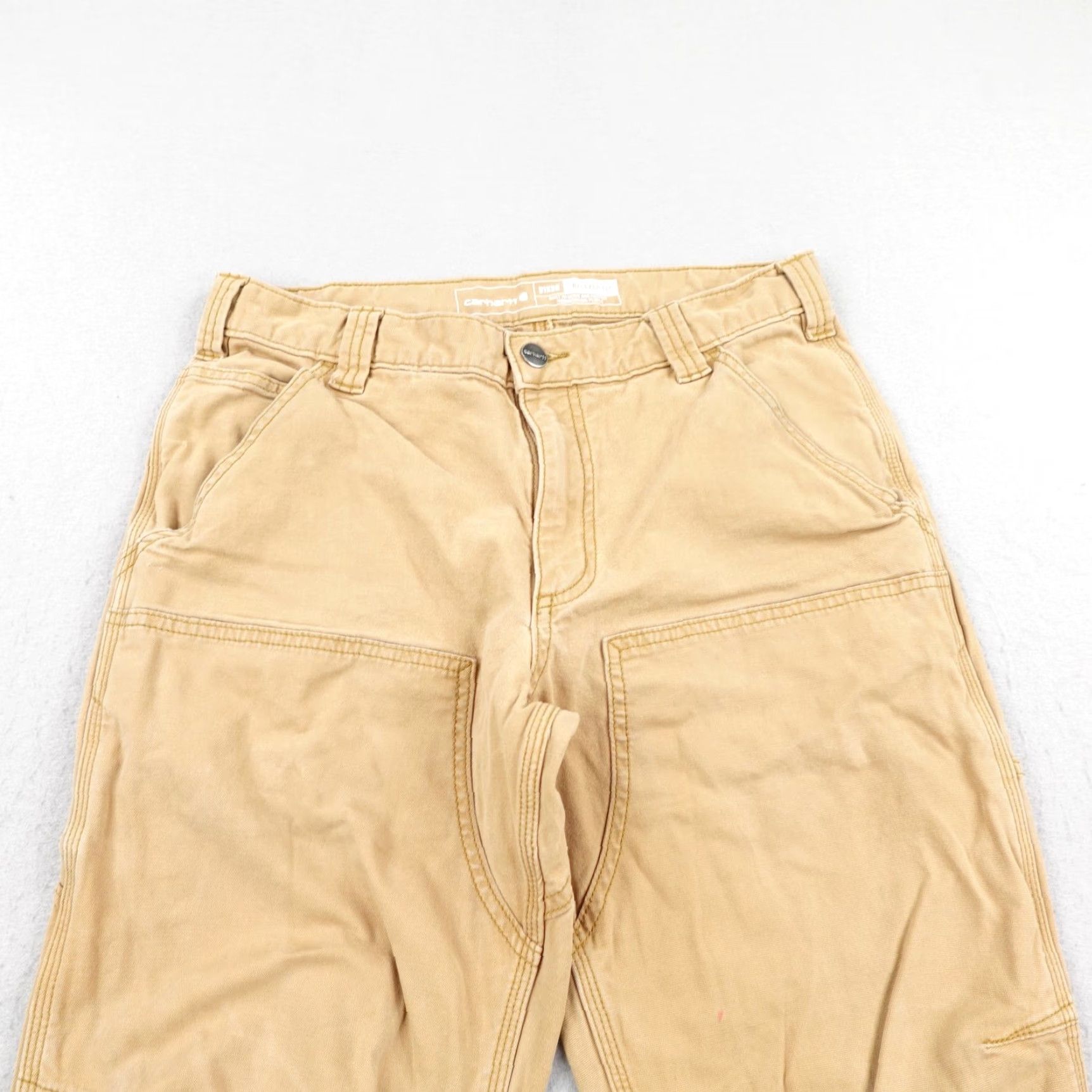 Carhartt Carhartt Pants Mens 31x30 Tan Canvas Double Front Knee Rugged Flex Utility Work Casual Size US 31 - 2 Thumbnail