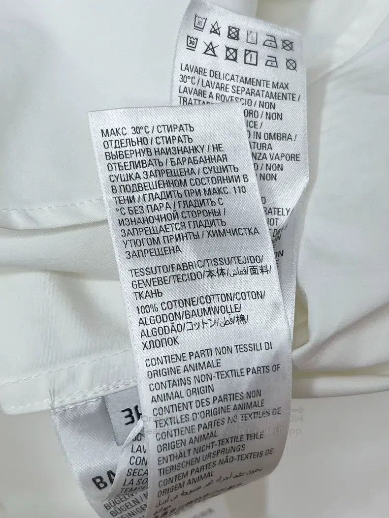 Balenciaga Balenciaga Back Logo Long Sleeve White Shirt Size XS / US 0-2 / IT 36-38 - 6 Thumbnail
