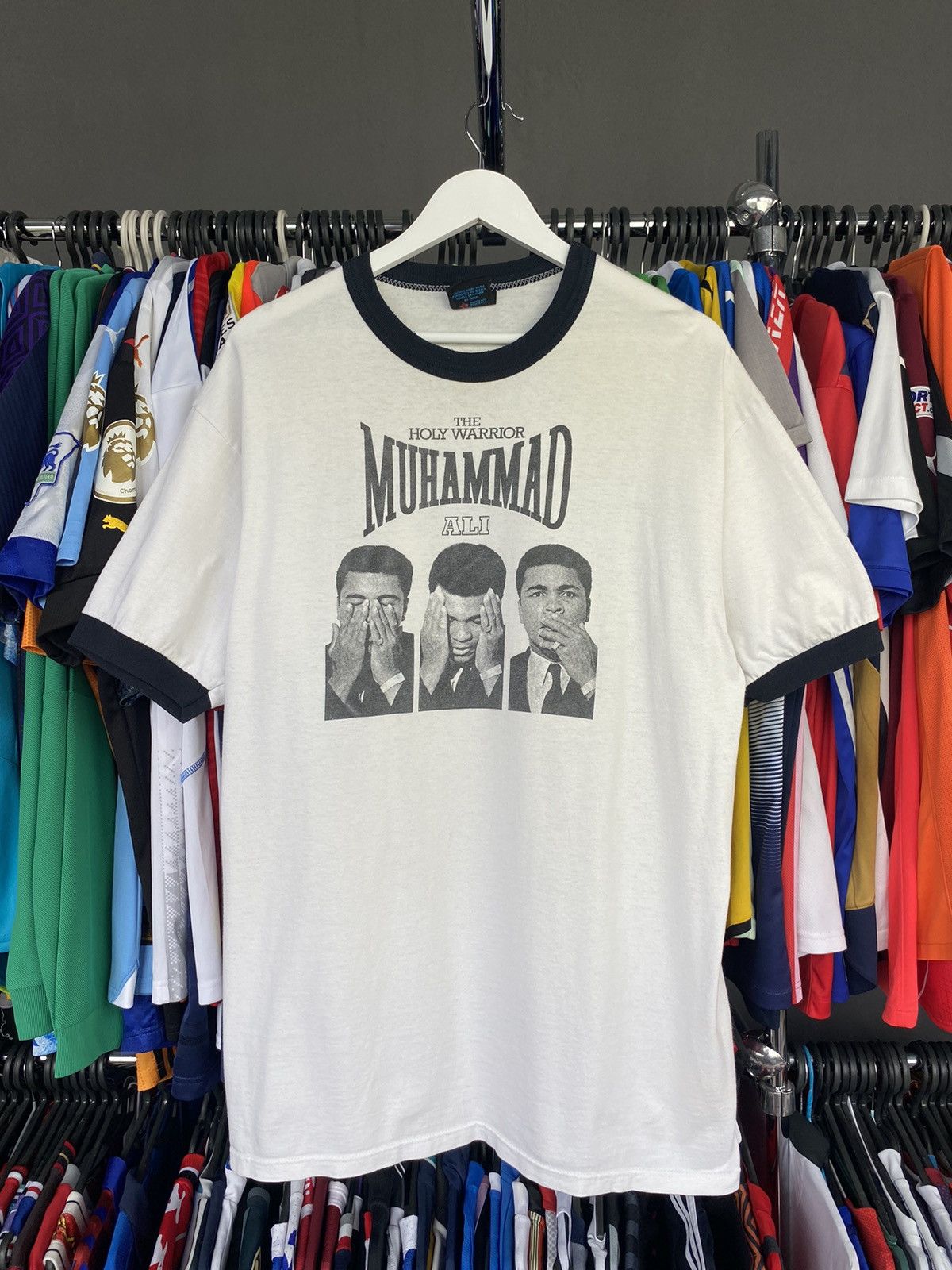 Vintage Muhammad Ali “The Holy Warrior” Vintage Ringer Tee Size US L / EU 52-54 / 3 - 1 Thumbnail