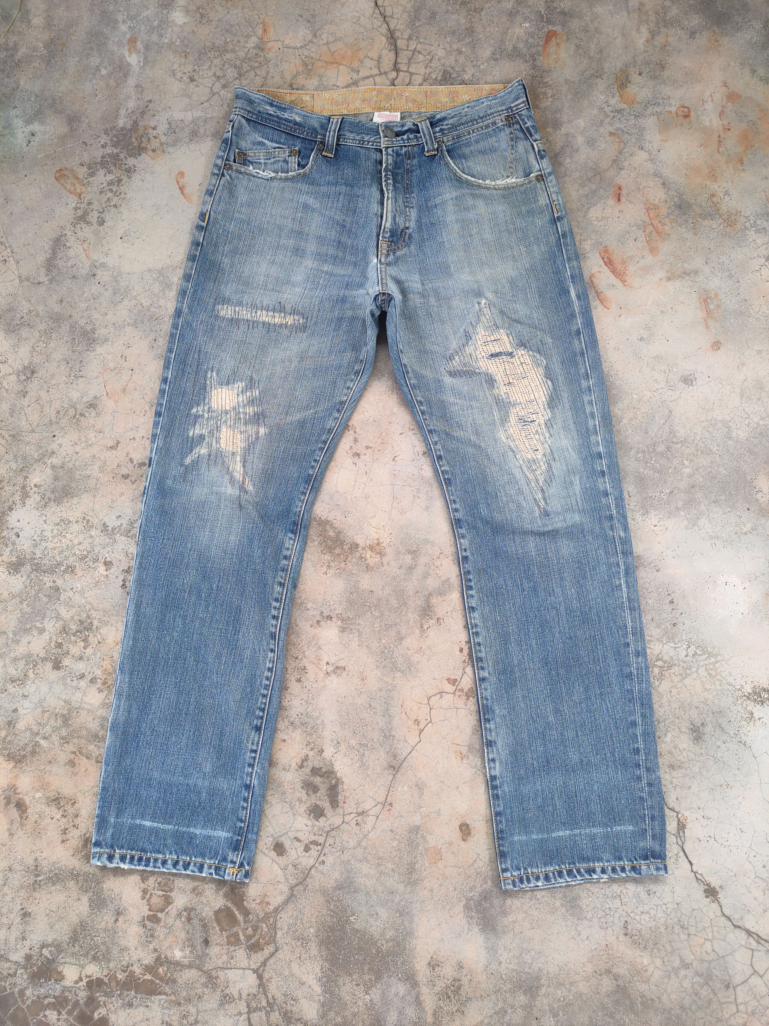 Japanese Brand # VINTAGE JAPANESE FADED DISTRESSED JEAN DENIM PANTS Size US 34 / EU 50 - 2 Thumbnail