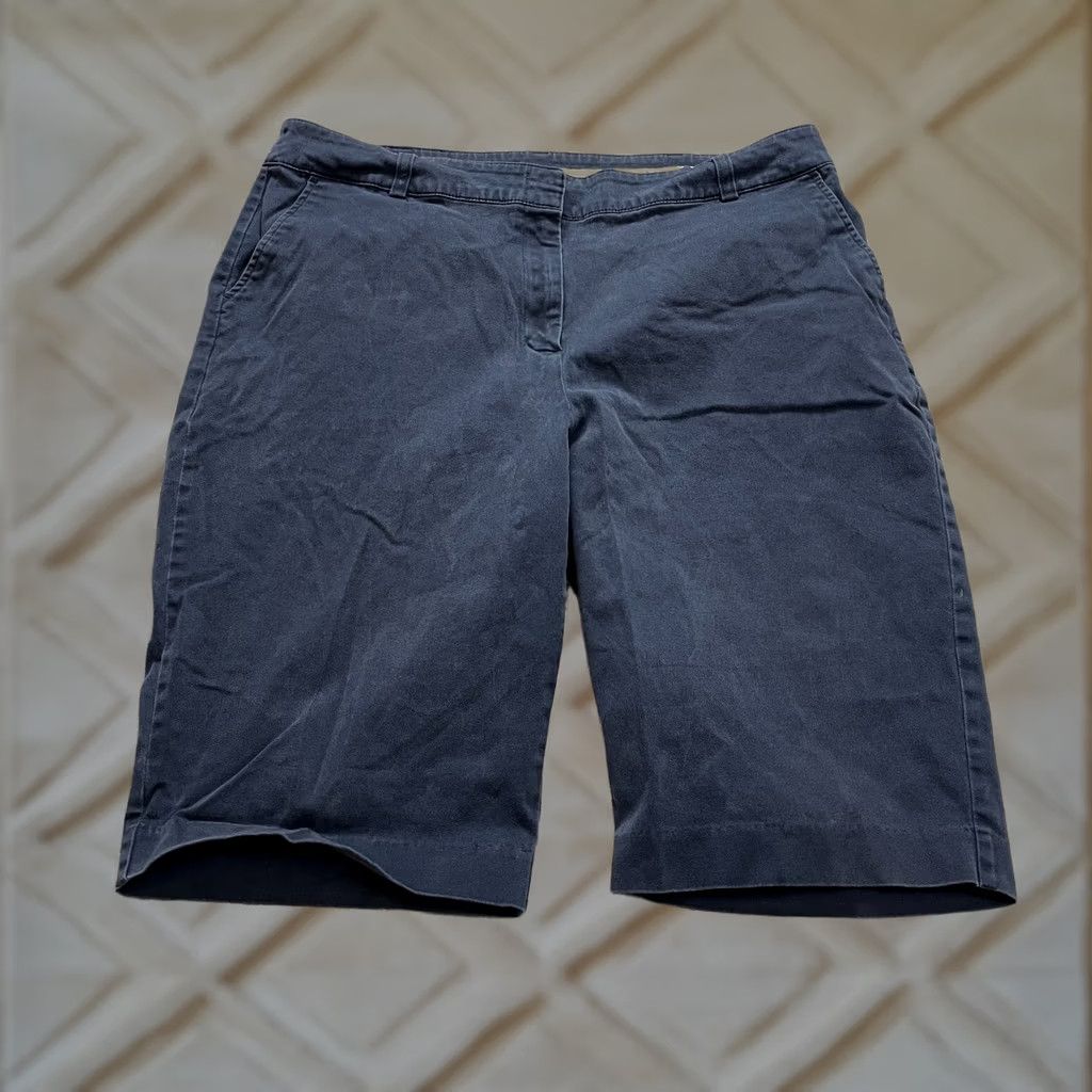 Vintage Duck Head Chino Shorts Womens 16 Navy Blue Cotton Solid Casual Pockets 12" Combo Size 25" / US 0 / IT 36 - 1 Thumbnail