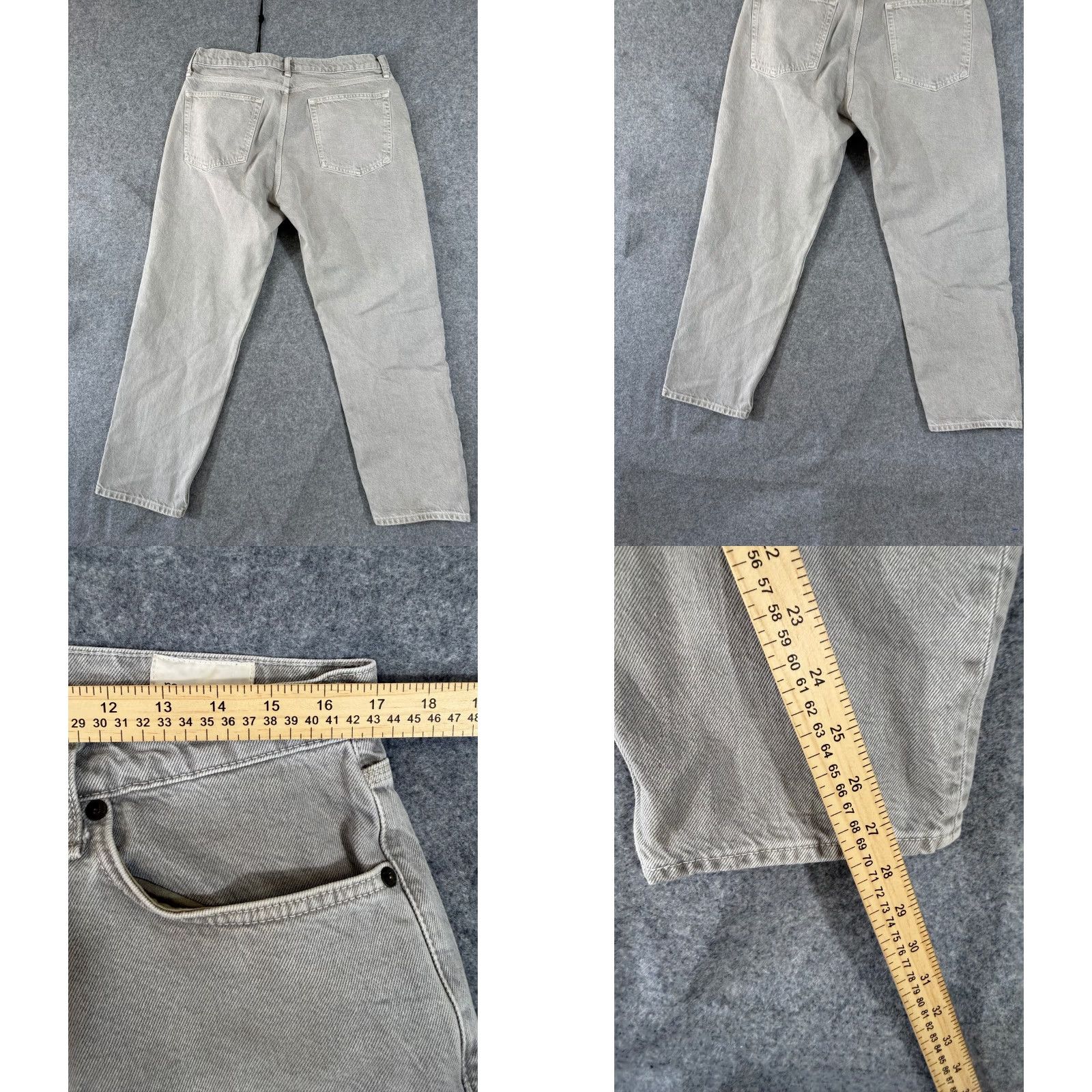 Rag & Bone Rag & Bone Fit 2 Button Fly Jeans Mens 33X28 Gray Denim High Rise Straight Leg Pants Size US 33 - 9 Thumbnail