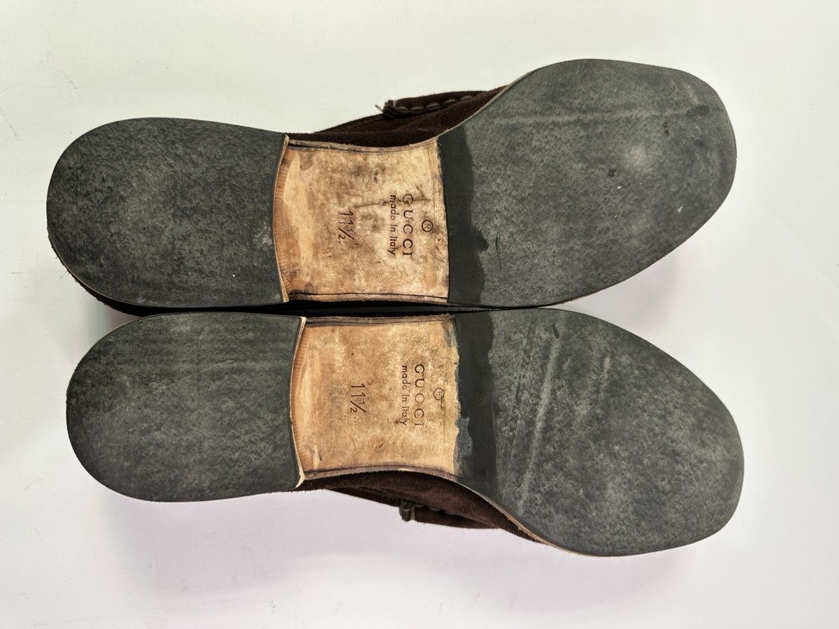 Gucci × Vintage Gucci Brown Suede Horsebit Slip on Loafers Size 11.5 UK Size US 12 / EU 45 - 4 Thumbnail
