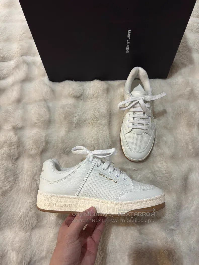 Saint Laurent Paris Saint Laurent Paris Ladies White Sneakers Size US 7 / IT 37 - 4 Thumbnail