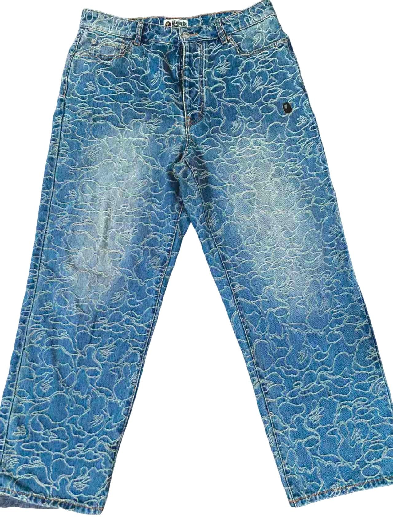Bape A Bathing Ape Camo Jacquard Denim Jeans XL Size US 36 / EU 52 - 1 Thumbnail