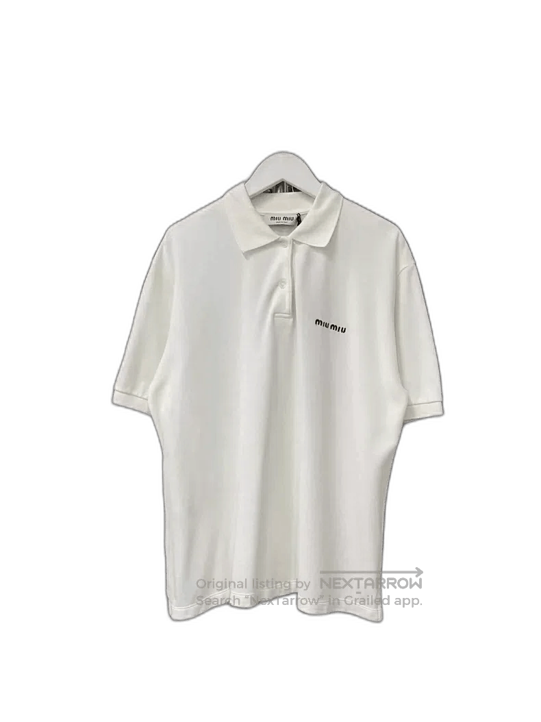 Miu Miu Miu Miu White Short Sleeve Polo Shirt. Size US M / EU 48-50 / 2 - 1 Thumbnail
